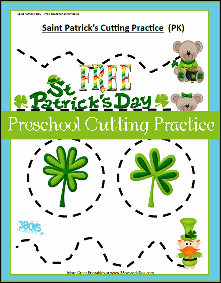 Preschool St Patrick Day Activities
 Saint Patrick’s Day Printables Preschool Cutting Practice