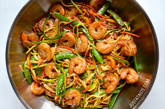 Asian Noodle Stir Fry Recipes
 Asian Zucchini Noodle Stir Fry with Shrimp