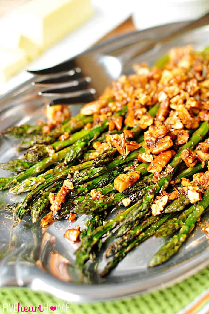 Asparagus Side Dish
 Roasted Asparagus with Brown Butter Pecans