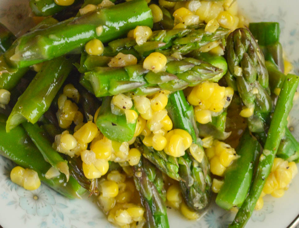 Asparagus Side Dish
 Quick Asparagus Corn Salad Recipe with homemade vinaigrette