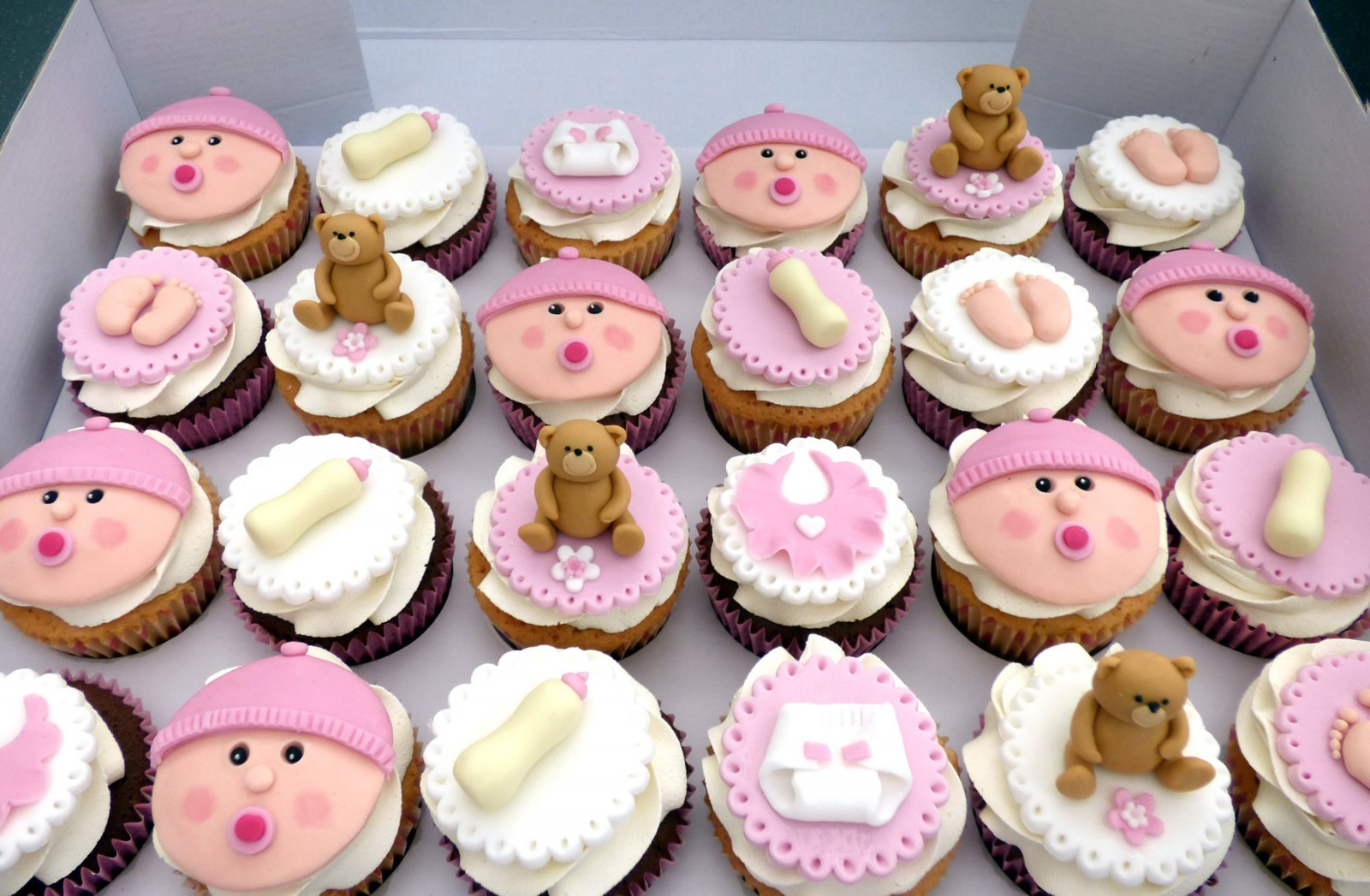 Baby Shower Cupcakes For A Girl
 Baby Shower Christening Cupcakes for a Girl Susie s Cakes