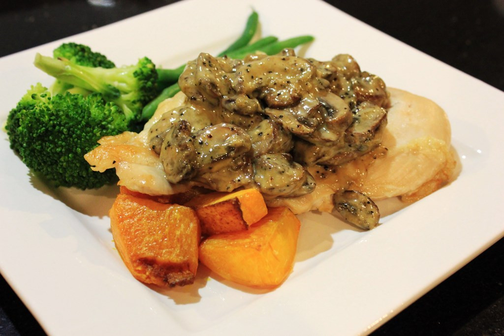 Baked Chicken Breast With Mushrooms
 Baked chicken breast with creamy mushroom sauce