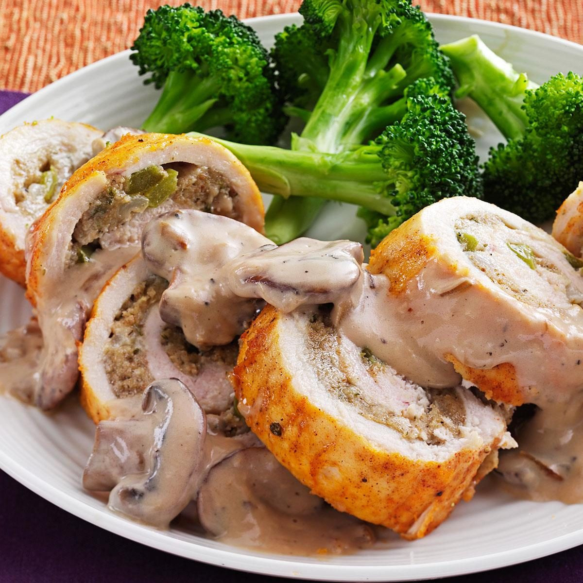 Baked Chicken Breast With Mushrooms
 Makeover Stuffed Chicken Breasts with Mushroom Sauce
