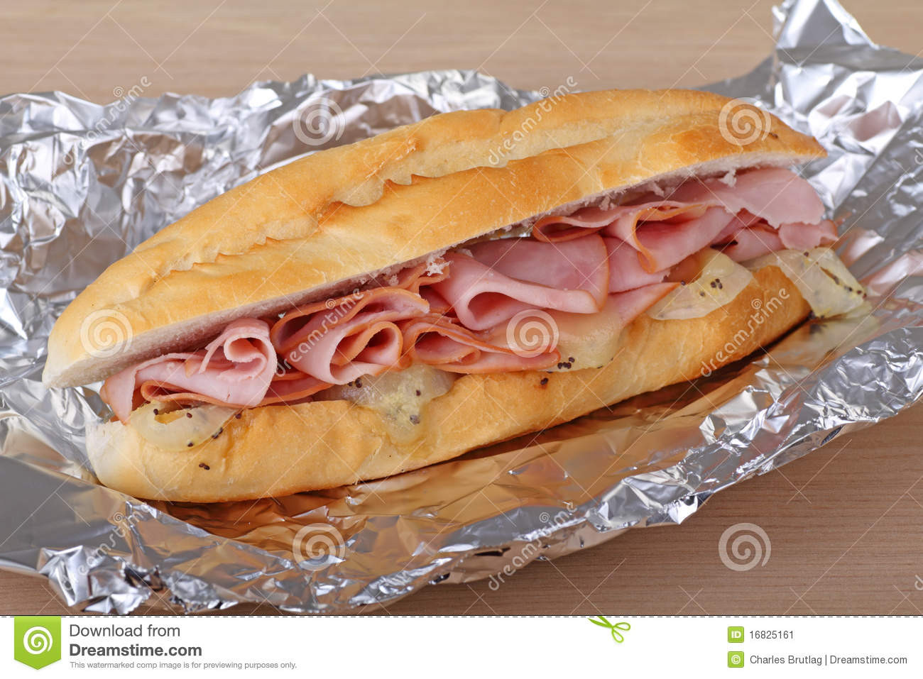 Baked Ham And Cheese Sandwiches In Foil
 Ham And Cheese Sandwich Stock Image Image