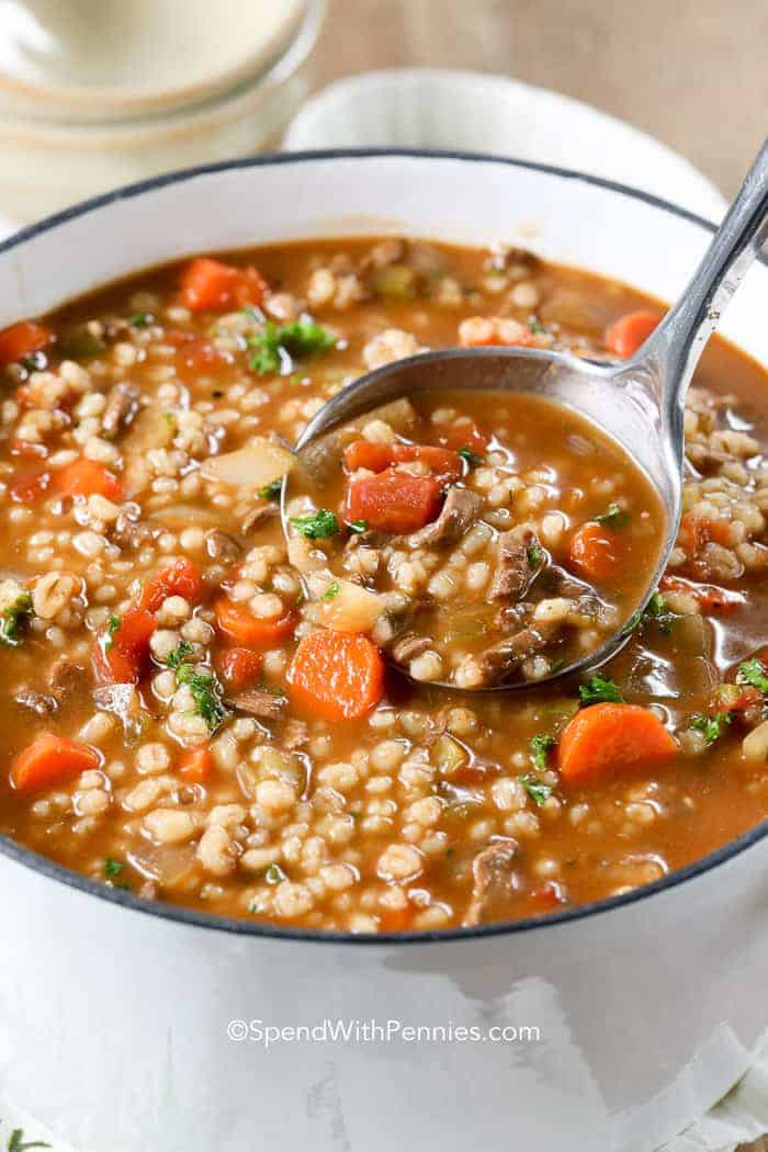 Barley Beef Soup
 Beef Barley Soup Spend With Pennies