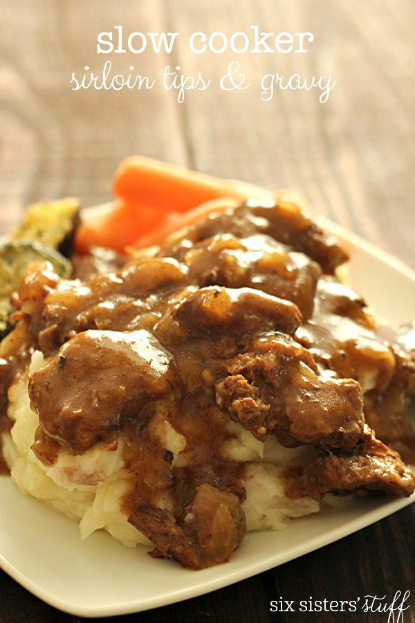 Beef Sirloin Recipes
 Slow Cooker Beef Sirloin Tips and Gravy