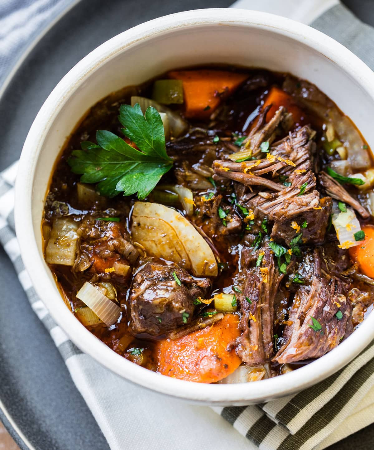 Beef Stew With Wine
 Slow Cooked French Beef Stew with Red Wine