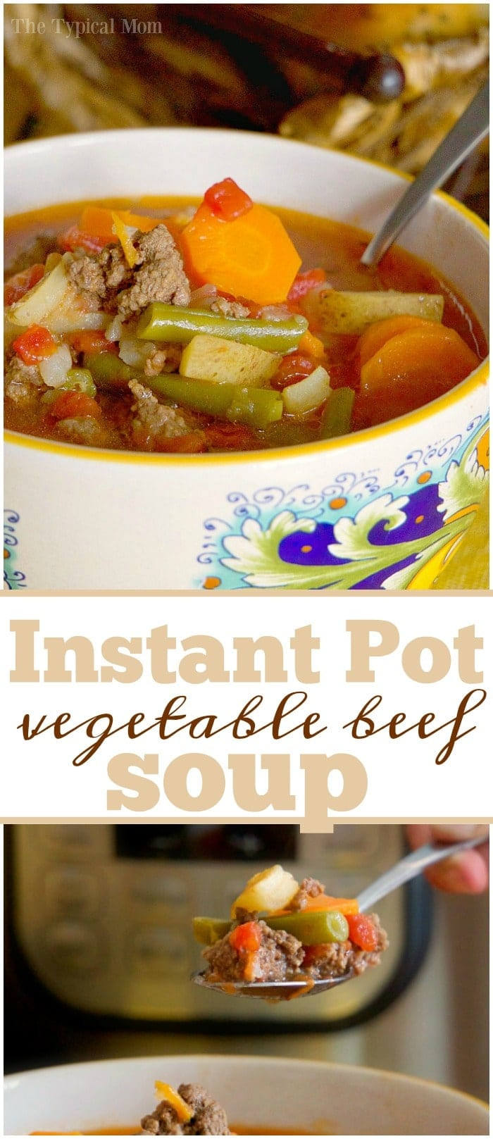 Beef Vegetable Soup Instant Pot
 Best Instant Pot Ve able Beef Soup Ground Beef or