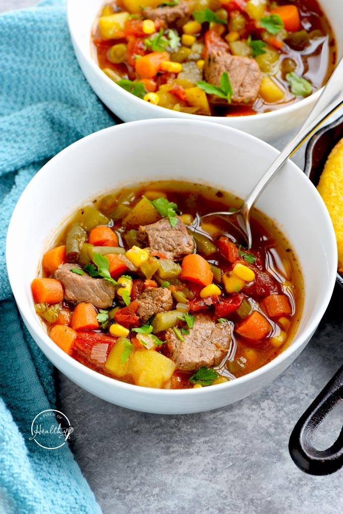 Beef Vegetable Soup Instant Pot
 Instant Pot Ve able Beef Soup A Pinch of Healthy