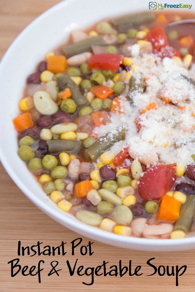 Beef Vegetable Soup Instant Pot
 Instant Pot Beef and Ve able Soup MyFreezEasy