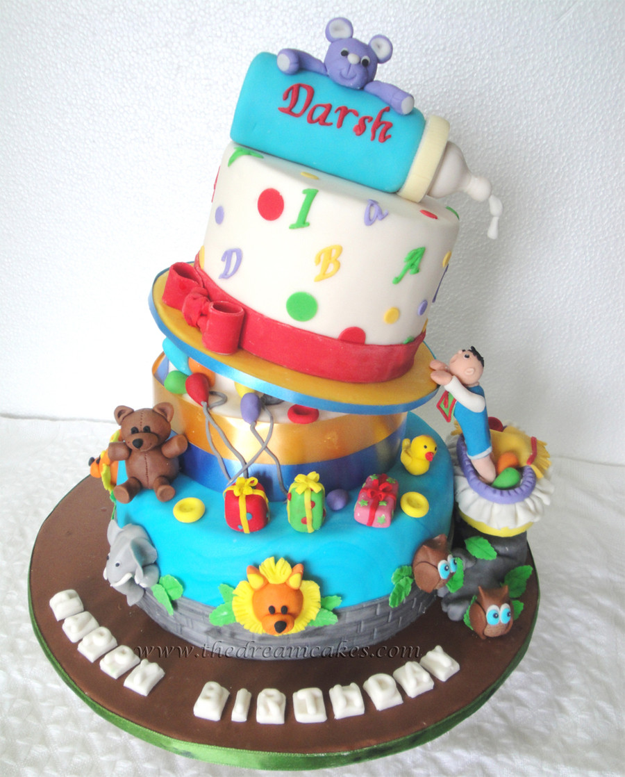 Birthday Cake For Baby Boy
 Mischief Managed Baby s First Birthday Cake CakeCentral