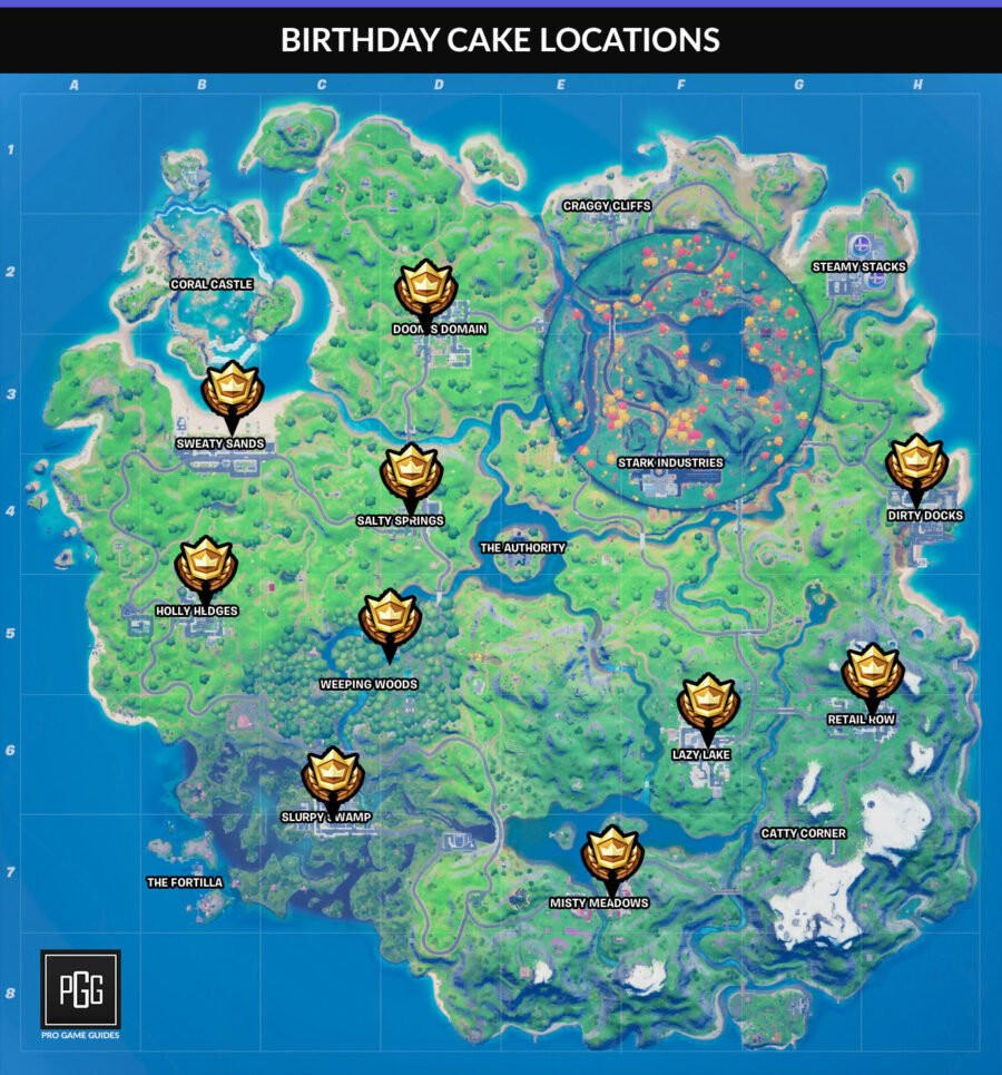 Birthday Cake Locations In Fortnite
 All Birthday Cakes in Fortnite Cake Locations Pro Game