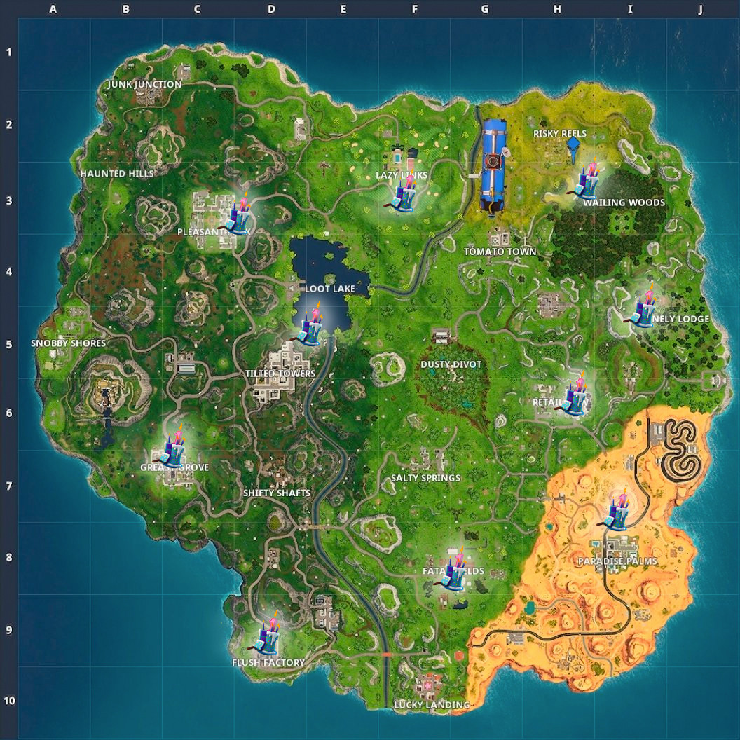 Birthday Cake Locations In Fortnite
 Birthday Cake Locations and Map Dance Challenge in