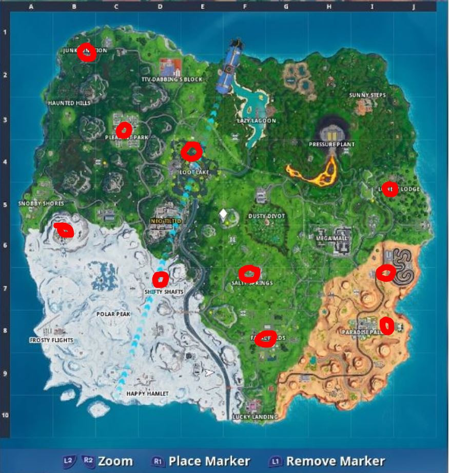 Birthday Cake Locations In Fortnite
 Fortnite Birthday Dance in front of different Birthday