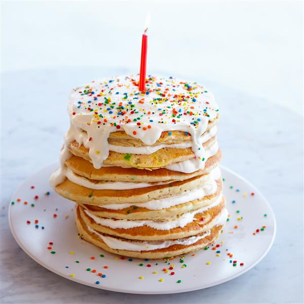 Birthday Cake Pancakes
 Funfetti Birthday Pancake Stack