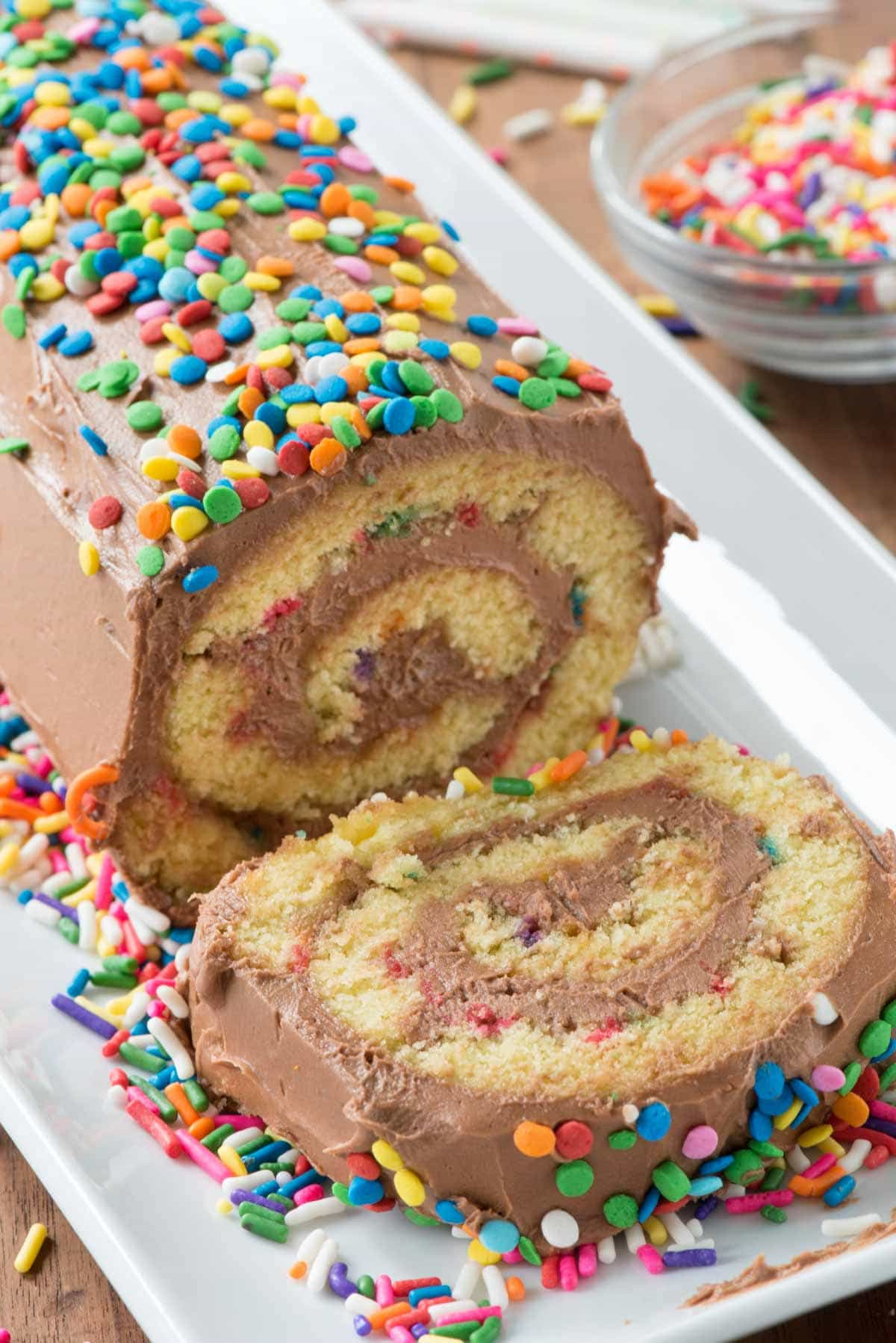 Birthday Cake Recipe
 Birthday Cake Roll Recipe w the Best Chocolate Frosting