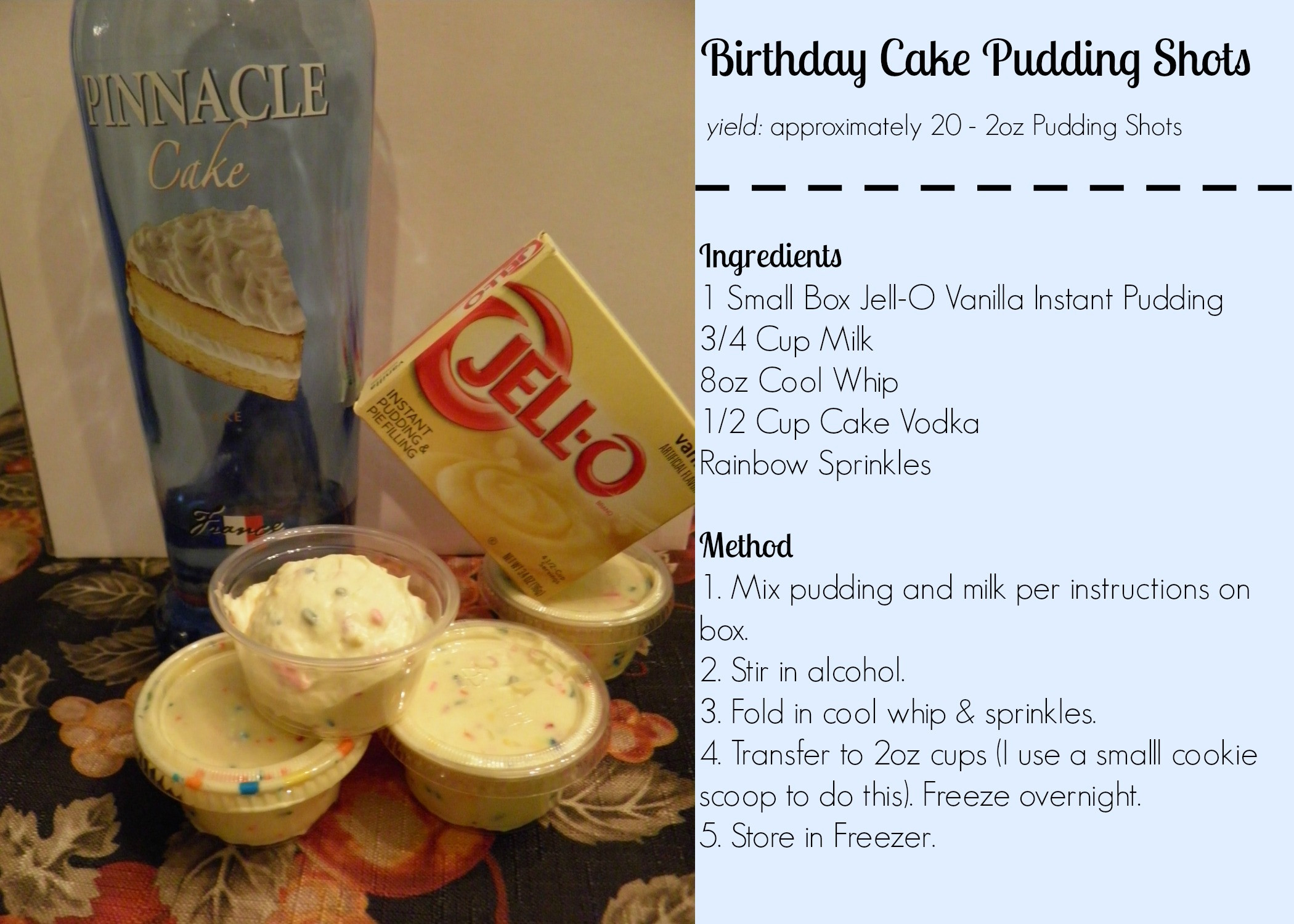 Birthday Cake Shot Recipe
 Birthday Cake Pudding Shots