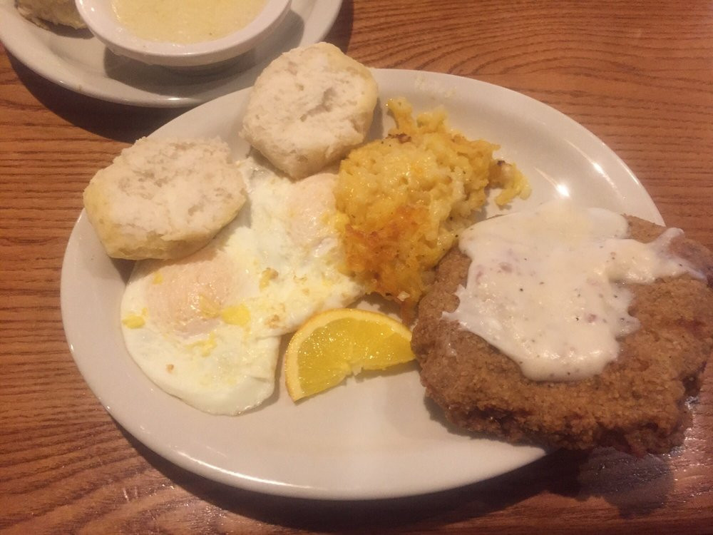 Biscuits And Gravy Casserole With Hash Browns
 Country fried steak eggs over easy hash brown casserole