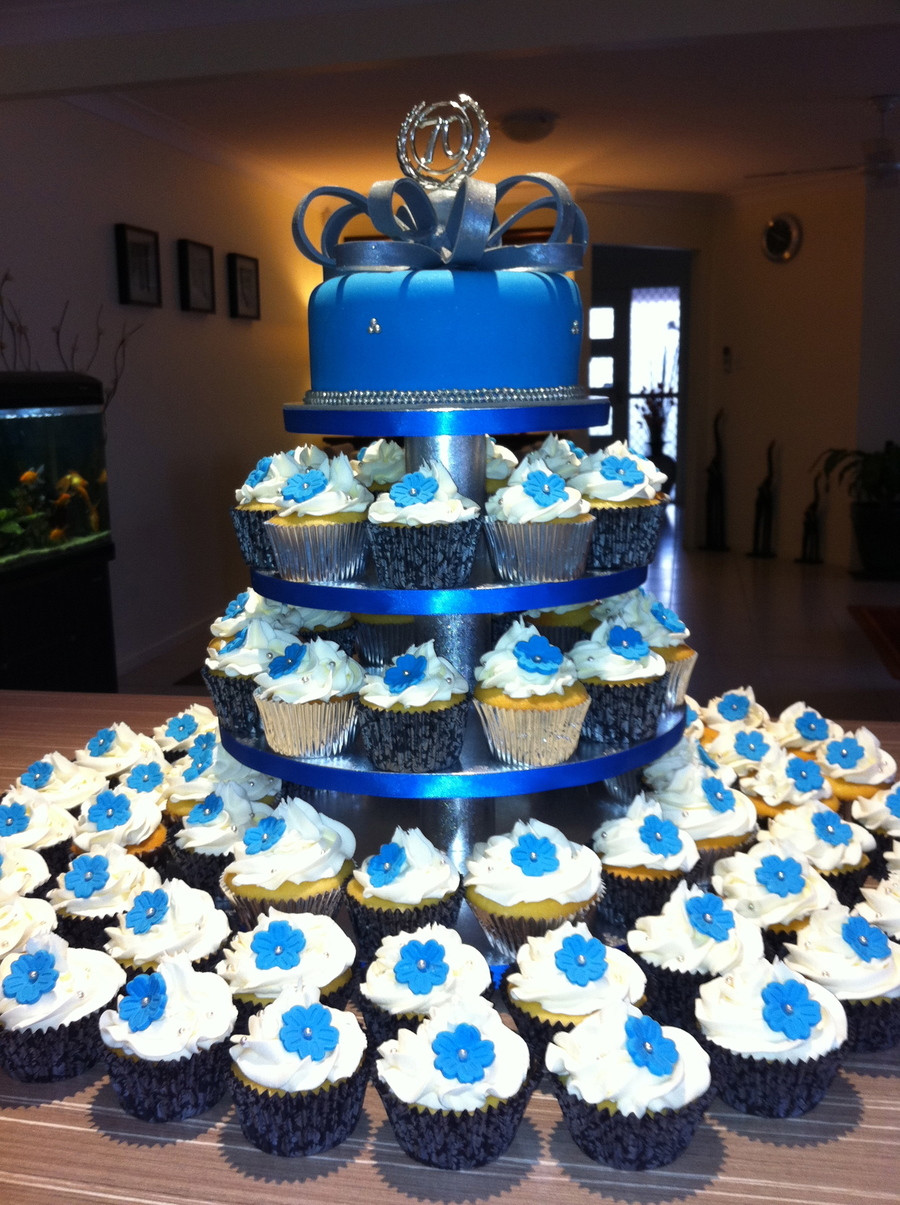Blue Birthday Cake
 Blue & Silver Birthday Cake By Simplycakes