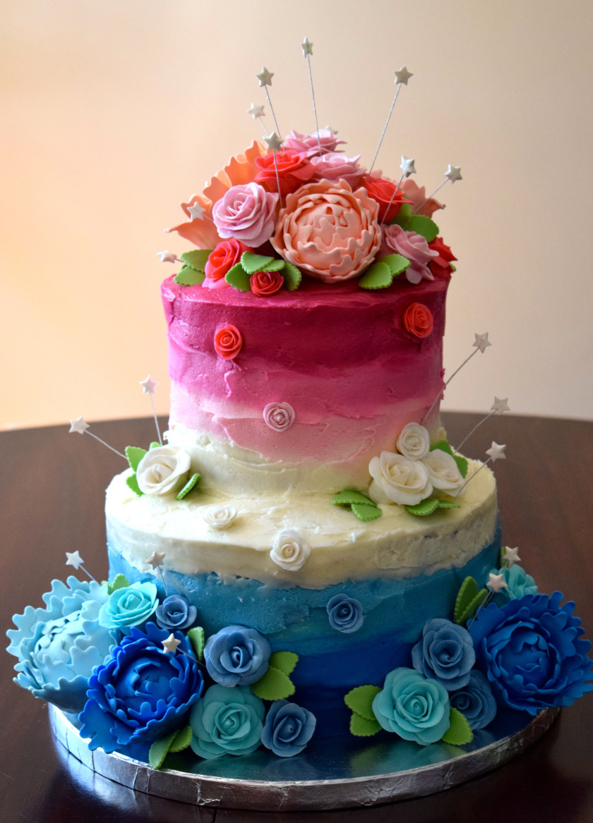 Blue Birthday Cake
 Pink and Blue Birthday Cake
