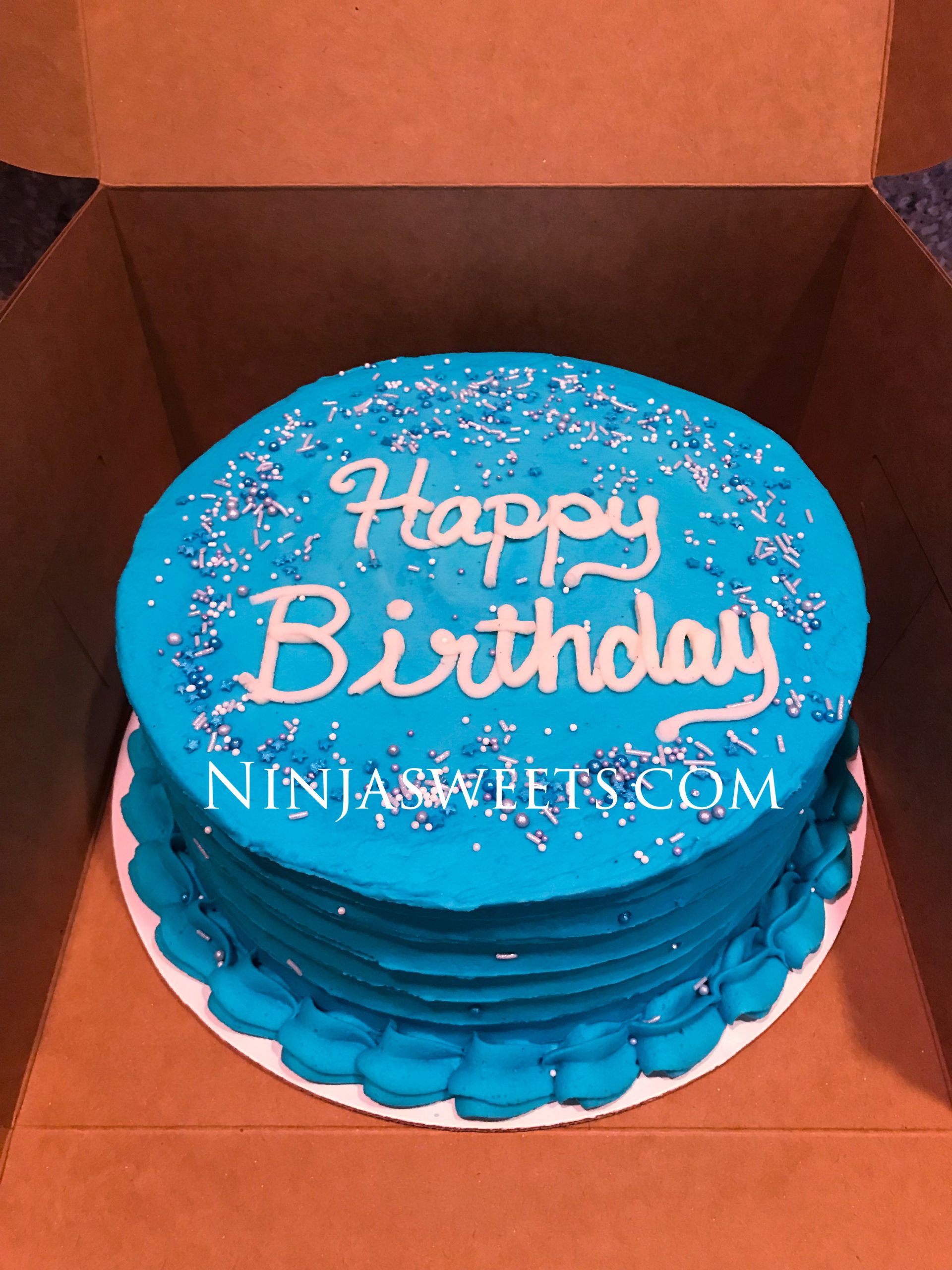 Blue Birthday Cake
 Simple Blue Birthday Cake
