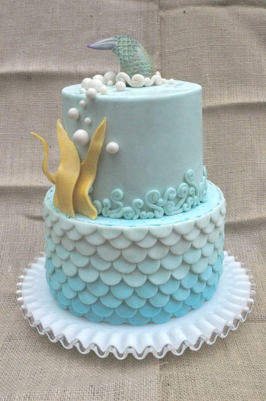 Blue Birthday Cake
 Blue Ombre Ocean Birthday Cake CakeCentral