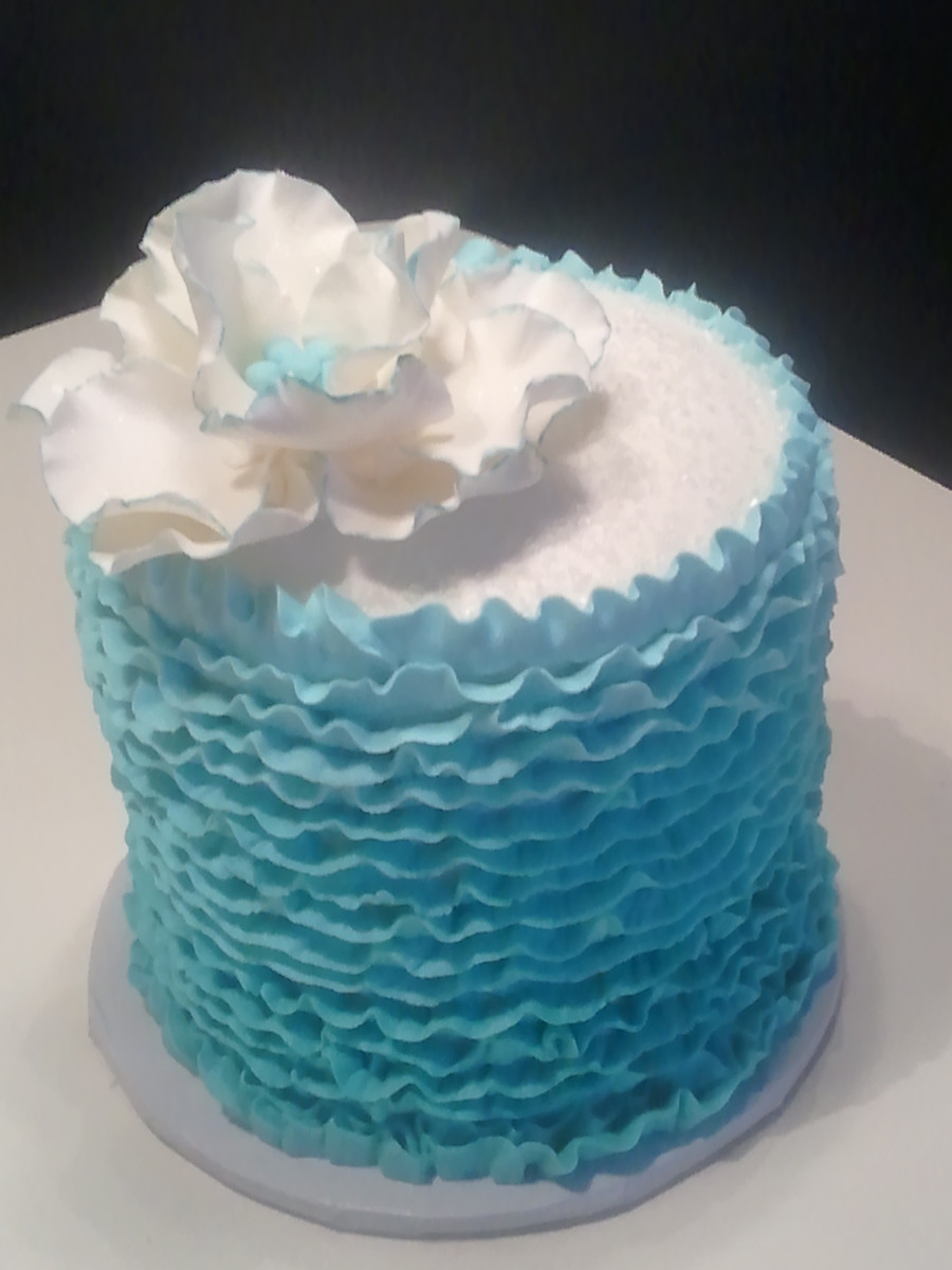 Blue Birthday Cake
 Blue Buttercream Ruffled Birthday Cake CakeCentral