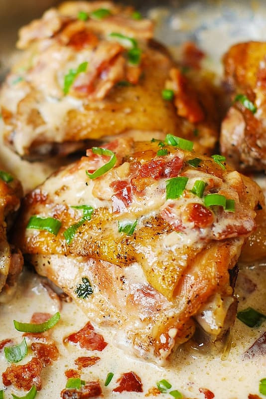 Bone In Chicken Recipes For Dinner
 Pan Fried Chicken with Creamy Bacon Sauce Julia s Album