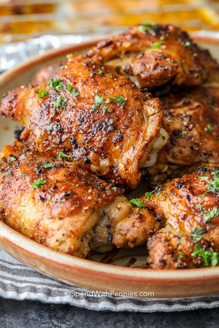Bone In Chicken Recipes For Dinner
 Crispy Baked Chicken Thighs Perfect every time Spend