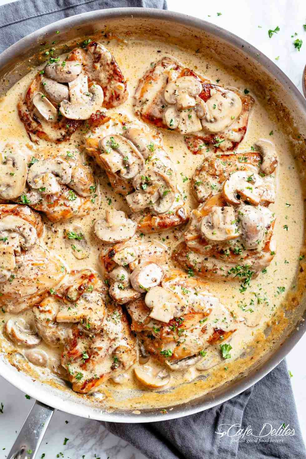 Bone In Chicken Recipes For Dinner
 Chicken Thighs With Creamy Mushroom Garlic Sauce