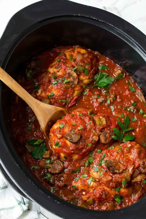 Boneless Skinless Chicken Thighs Slow Cooker
 Slow Cooker Chicken Cacciatore