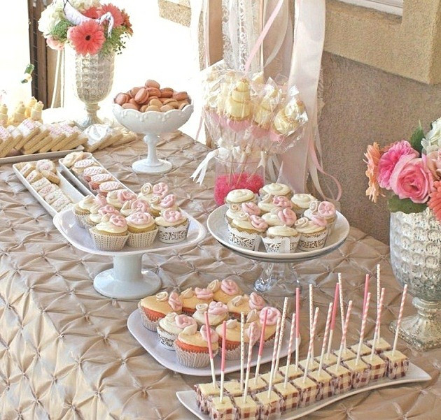Bridal Shower Desserts
 Romantic Bridal Shower Dessert Table Guest Feature