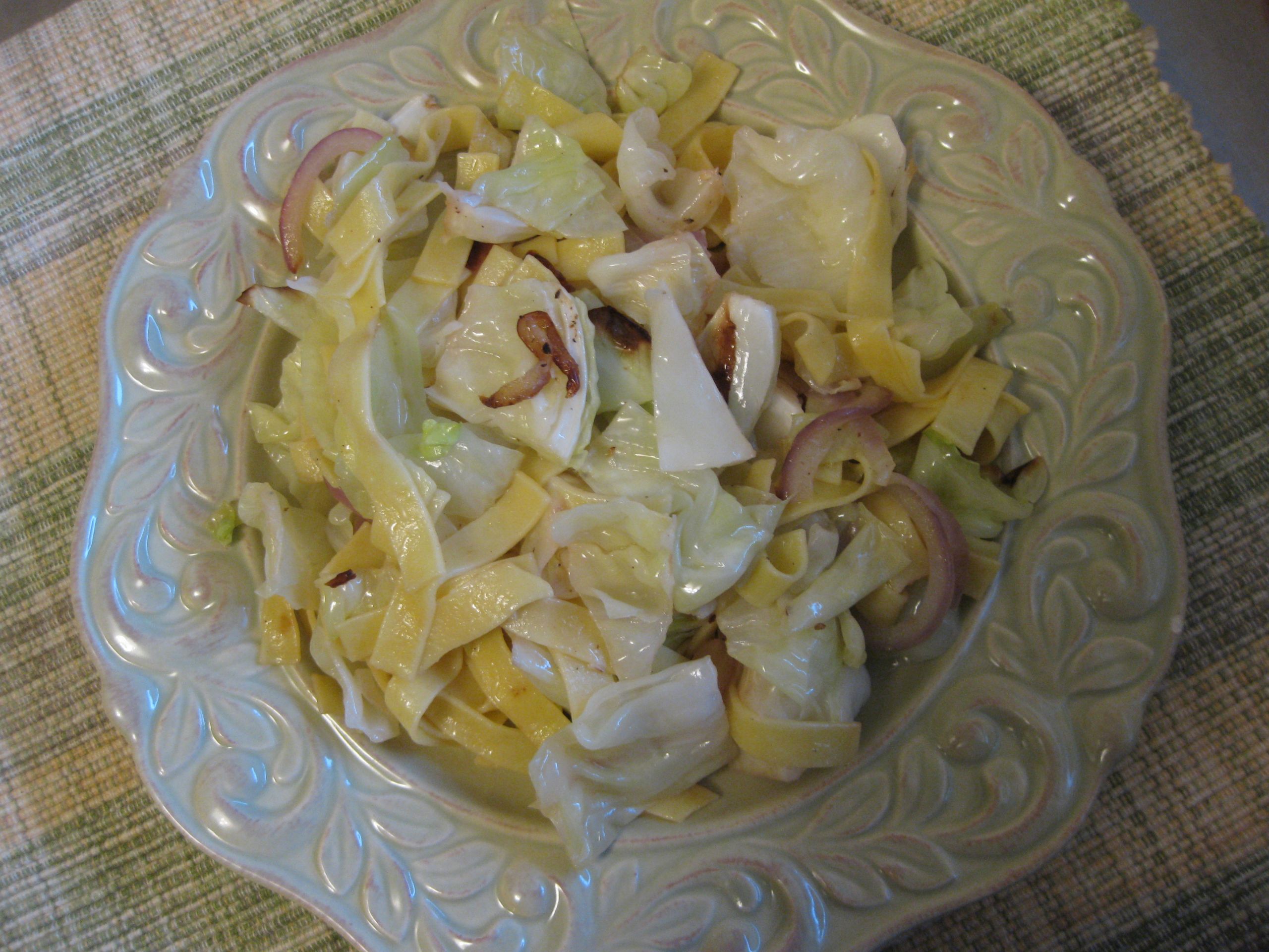 Cabbage And Egg Noodles
 Roasted cabbage with egg noodles