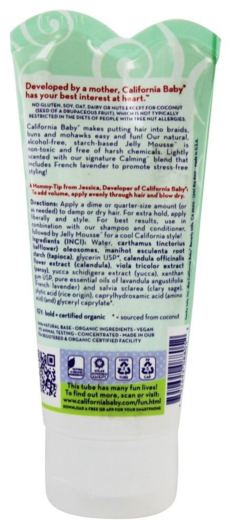 California Baby Jelly Mousse
 California Baby Calming Jelly Mousse Hair Gel 2 9 Ounce