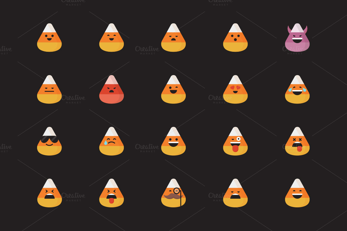 Candy Corn Emoji
 Candy Corn Halloween Emoji Icons Icons on Creative Market