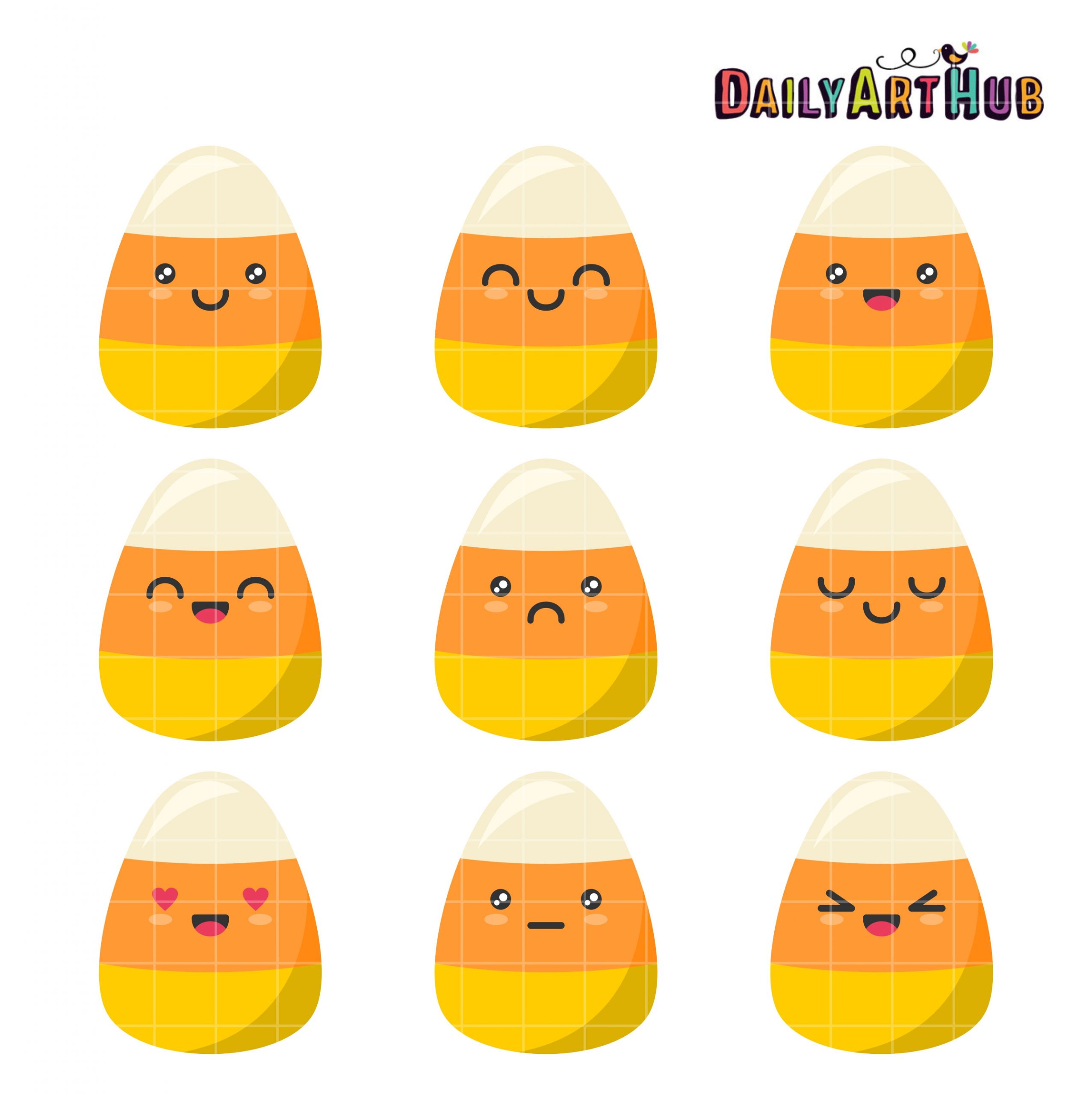 Candy Corn Emoji
 Candy Corn Emojis Clip Art Set