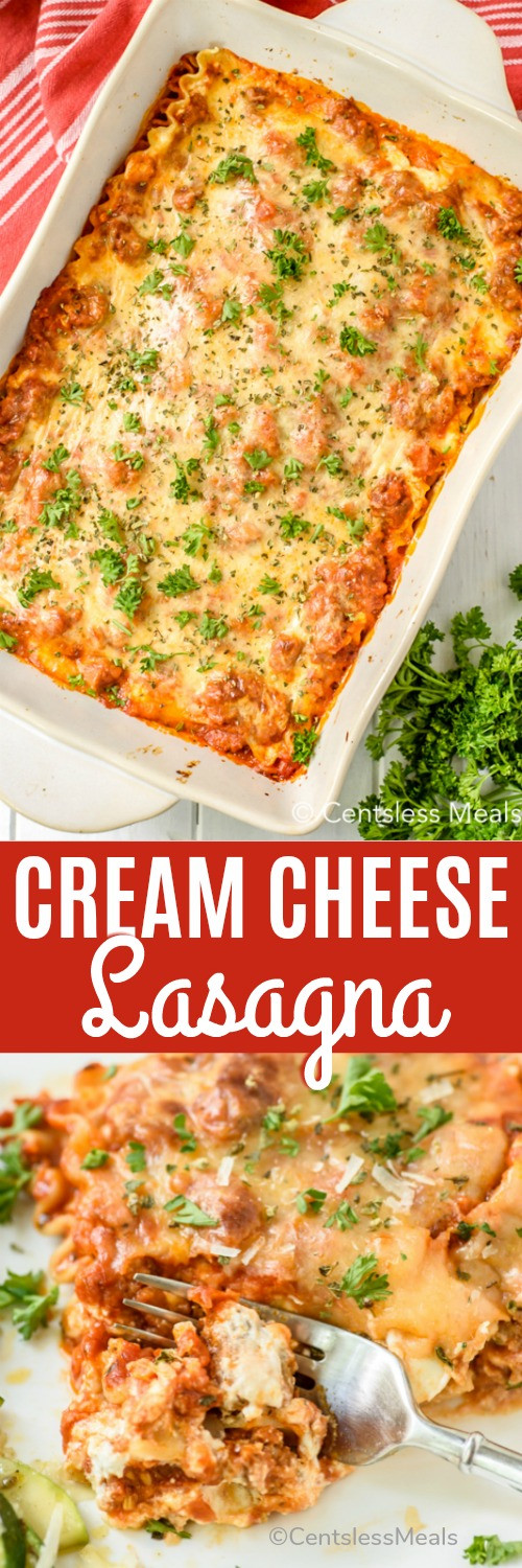 Cheese Lasagna Recipe
 Cream Cheese Lasagna recipe CentsLess Meals