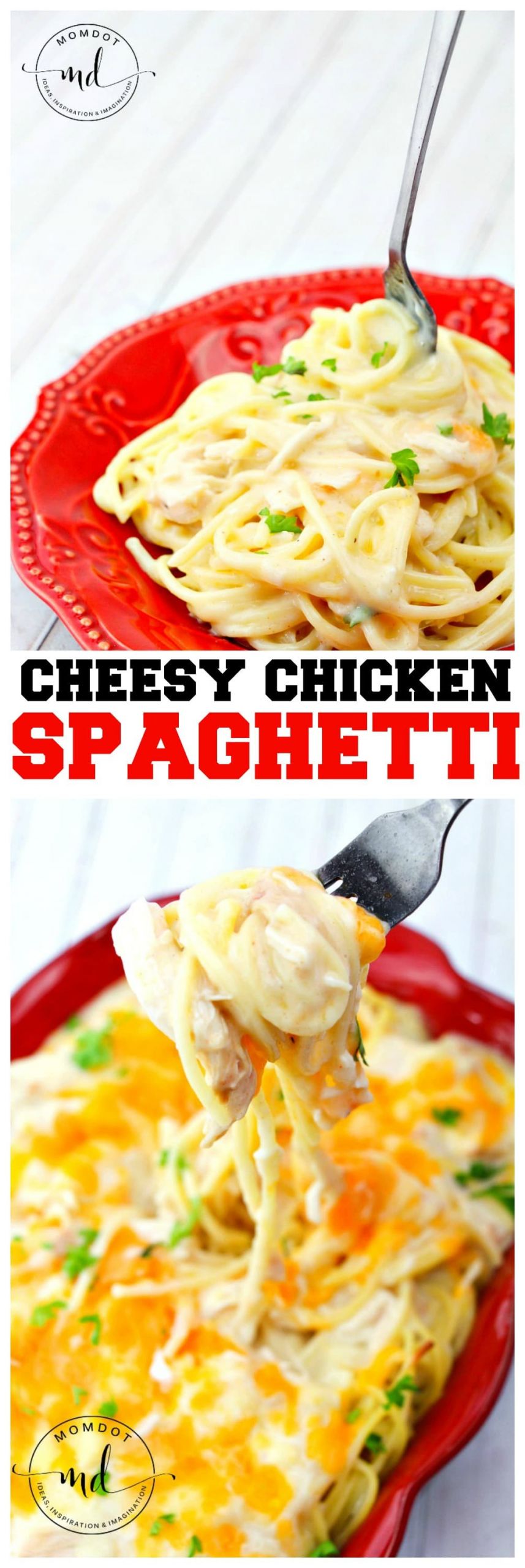 Cheesy Chicken Spaghetti
 Chicken Spaghetti Casserole Easy and Cheesy