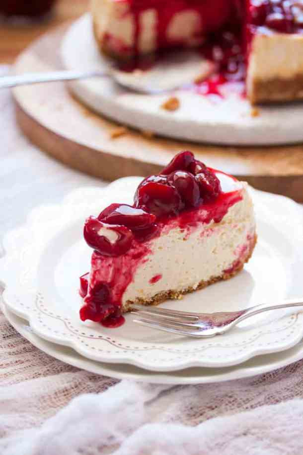 Cherry Sauce For Cheese Cake
 Easy Baked Cheesecake with Fresh Cherry Sauce