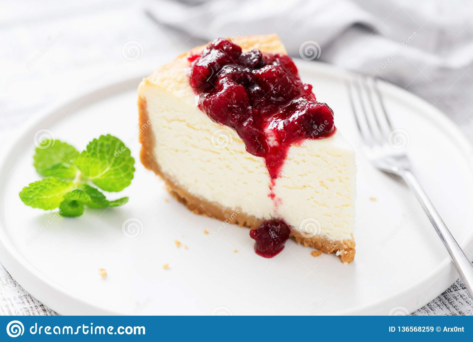 Cherry Sauce For Cheese Cake
 Classic Cheesecake With Cherry Sauce Stock Image Image