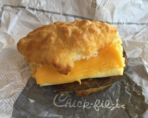 Chick-Fil-A Sausage, Egg, &amp; Cheese Biscuit
 Review of Chick Fil A Restaurant 2650 N Federal Hwy
