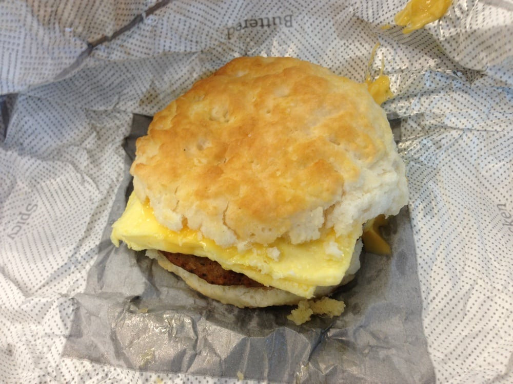 Chick-Fil-A Sausage, Egg, &amp; Cheese Biscuit
 Sausage Egg & Cheese Biscuit First time eating a chicken