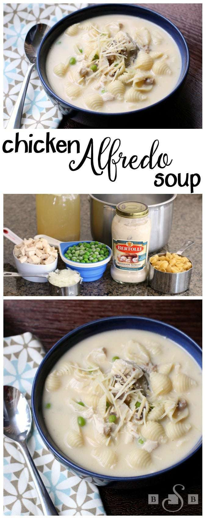 Chicken Alfredo Soup
 CHICKEN ALFREDO SOUP Butter with a Side of Bread
