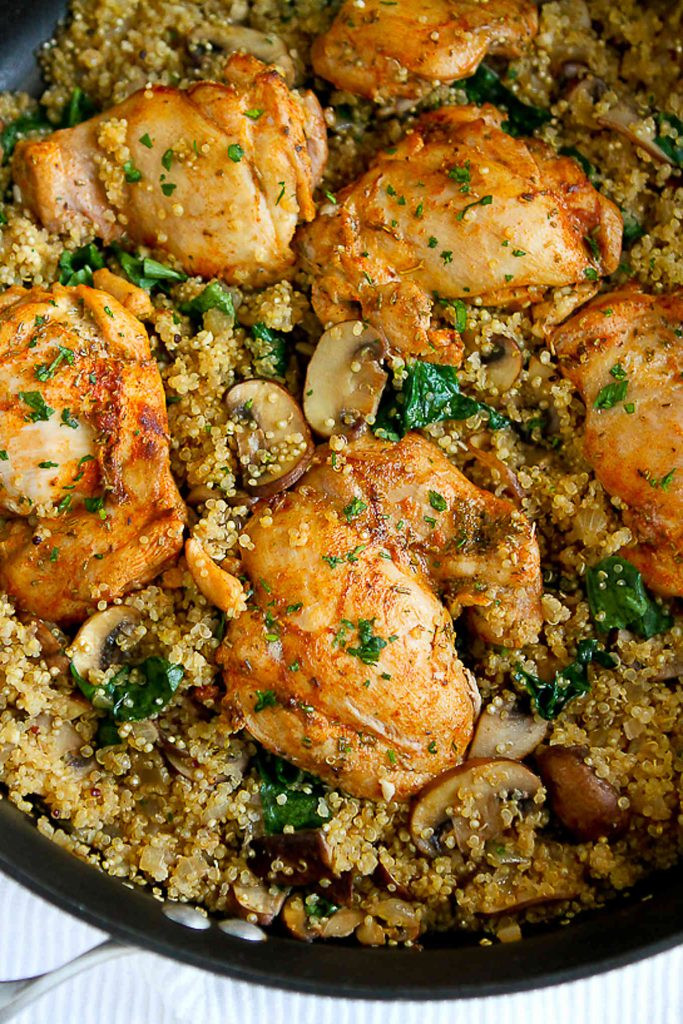 Chicken And Quinoa
 e Pot Chicken Quinoa Mushrooms & Spinach Recipe
