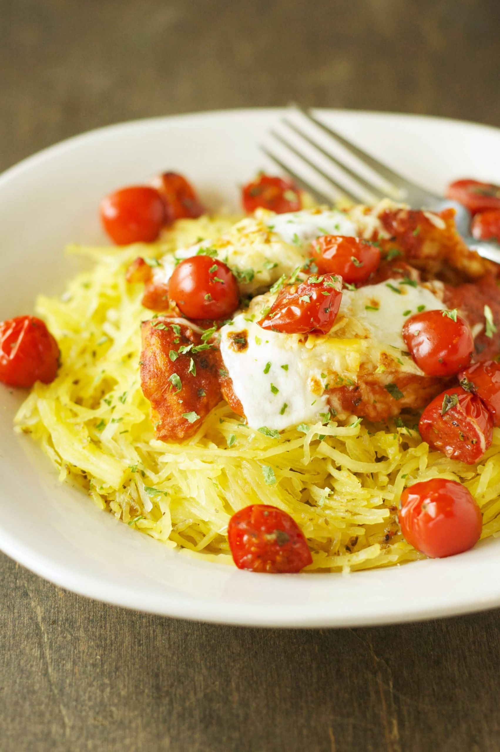Chicken And Spaghetti Squash
 Slow Cooker Chicken Parmesan with Spaghetti Squash and