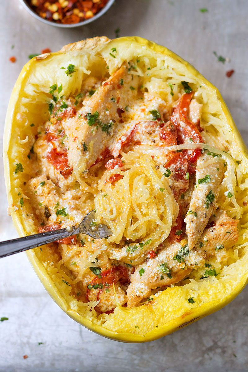 Chicken And Spaghetti Squash
 Chicken Spaghetti Squash Recipe — Eatwell101