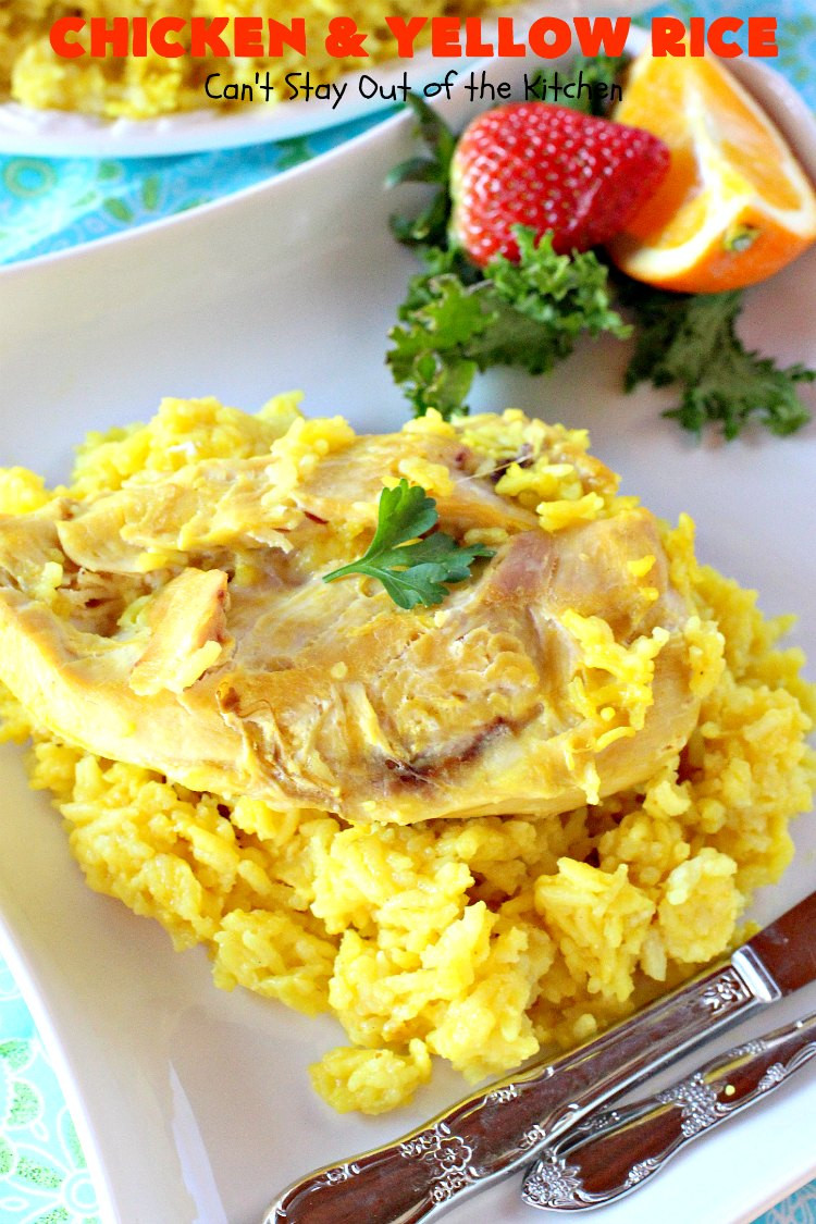 Chicken And Yellow Rice Casserole
 Chicken and Yellow Rice Can t Stay Out of the Kitchen