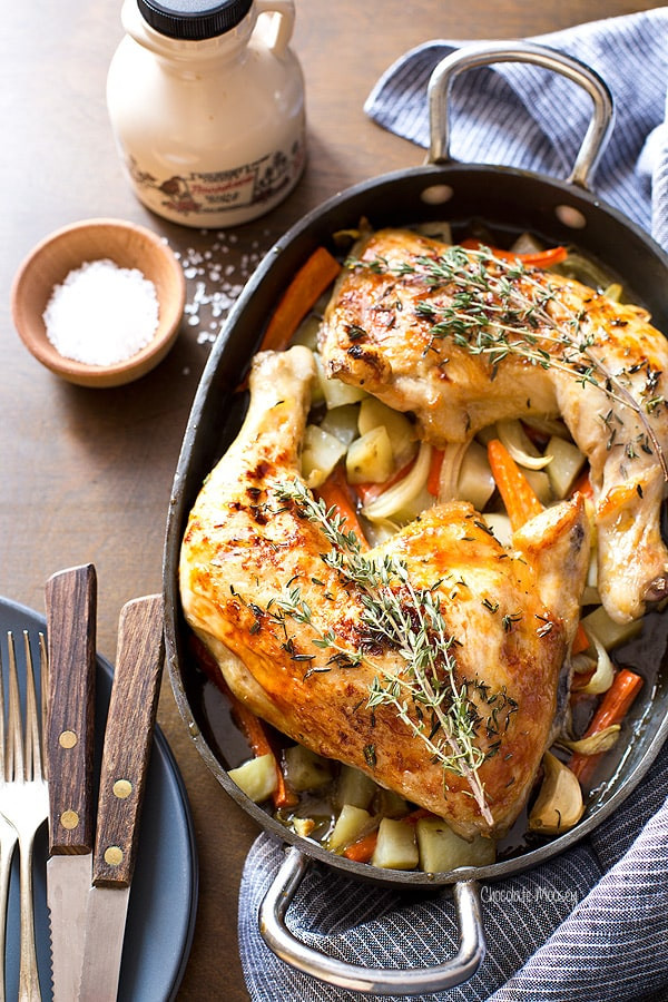 Chicken Dinners For Two
 Maple Roasted Chicken Quarters