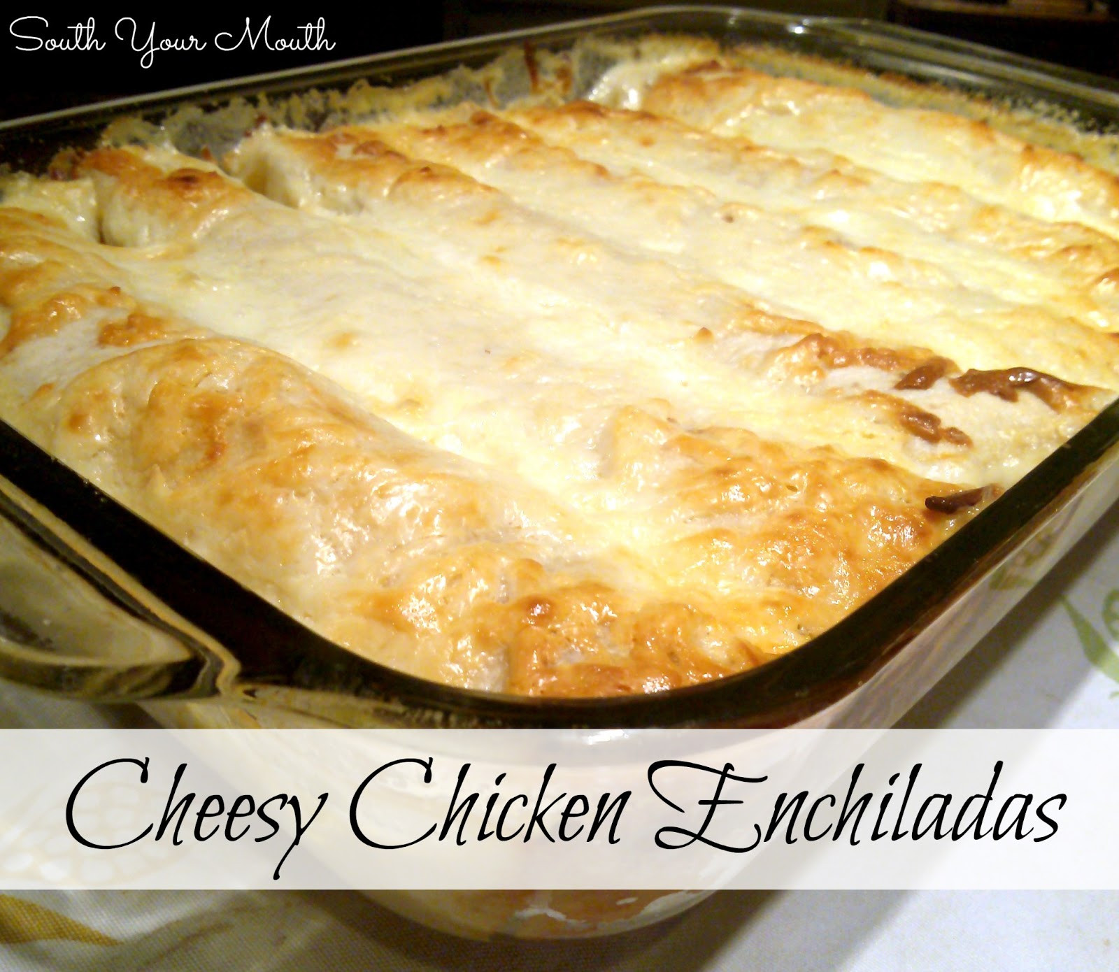 Chicken Enchiladas Recipe Cream Cheese
 South Your Mouth Cheesy Chicken Enchiladas