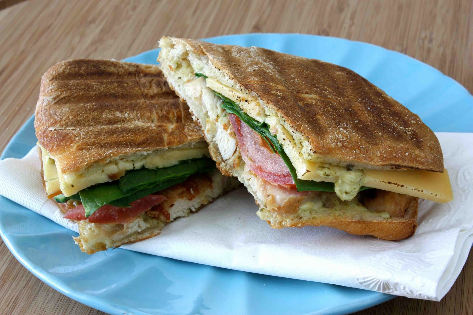 Chicken Panini Sandwiches Recipes
 Grilled Chicken Bacon & Smoked Gouda Panini with Pesto